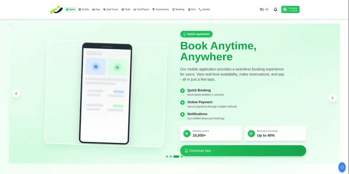 Sports Schedule Booking Platform